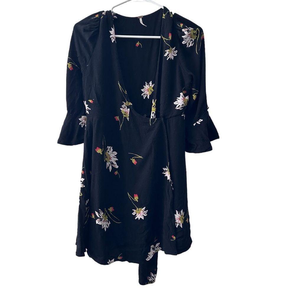 Free people floral wrap dress